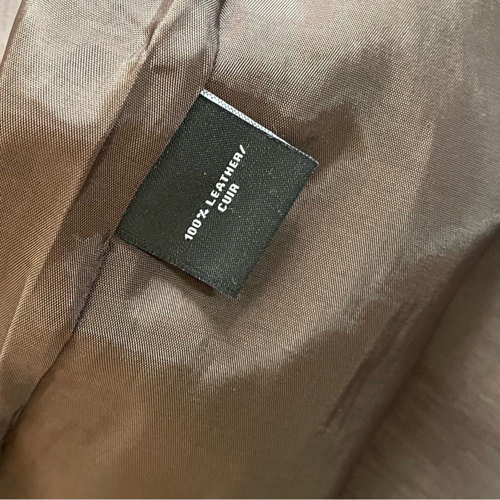 NWOT. 100% leather.Lafayette 148 New York Dark Brown  Pencil Skirt - Picture 8 of 11